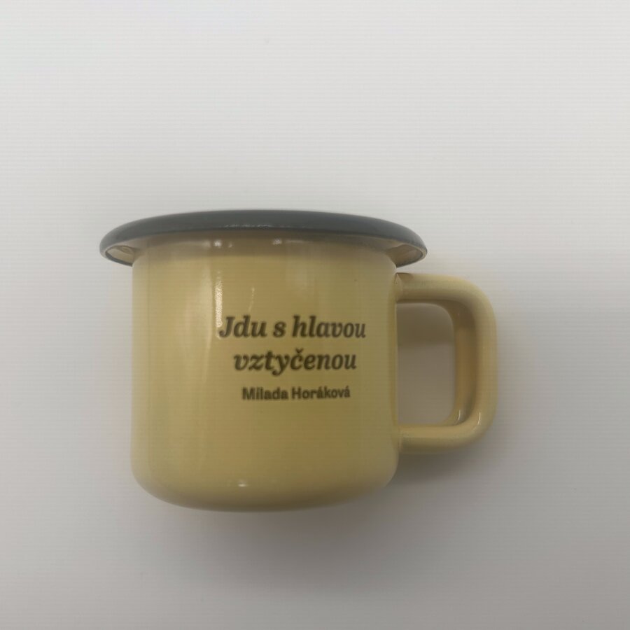 Citáty ke kávě – sada smaltovaných hrnků na espresso