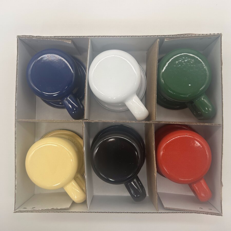 Citáty ke kávě – sada smaltovaných hrnků na espresso