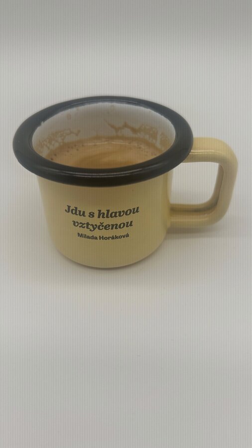 Citáty ke kávě – sada smaltovaných hrnků na espresso