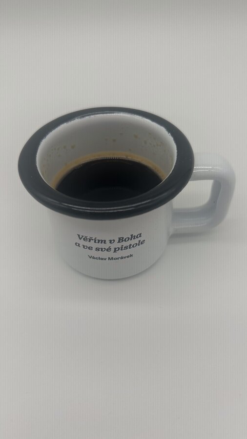 Citáty ke kávě – sada smaltovaných hrnků na espresso