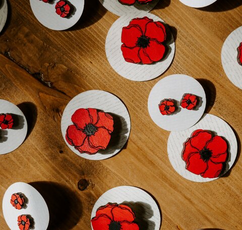 Brož a náušnice ke Dni válečných veteránů